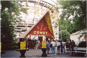 The Flyer Comet wooden roller coaster was one of  Whalom Park’s best-known rides.