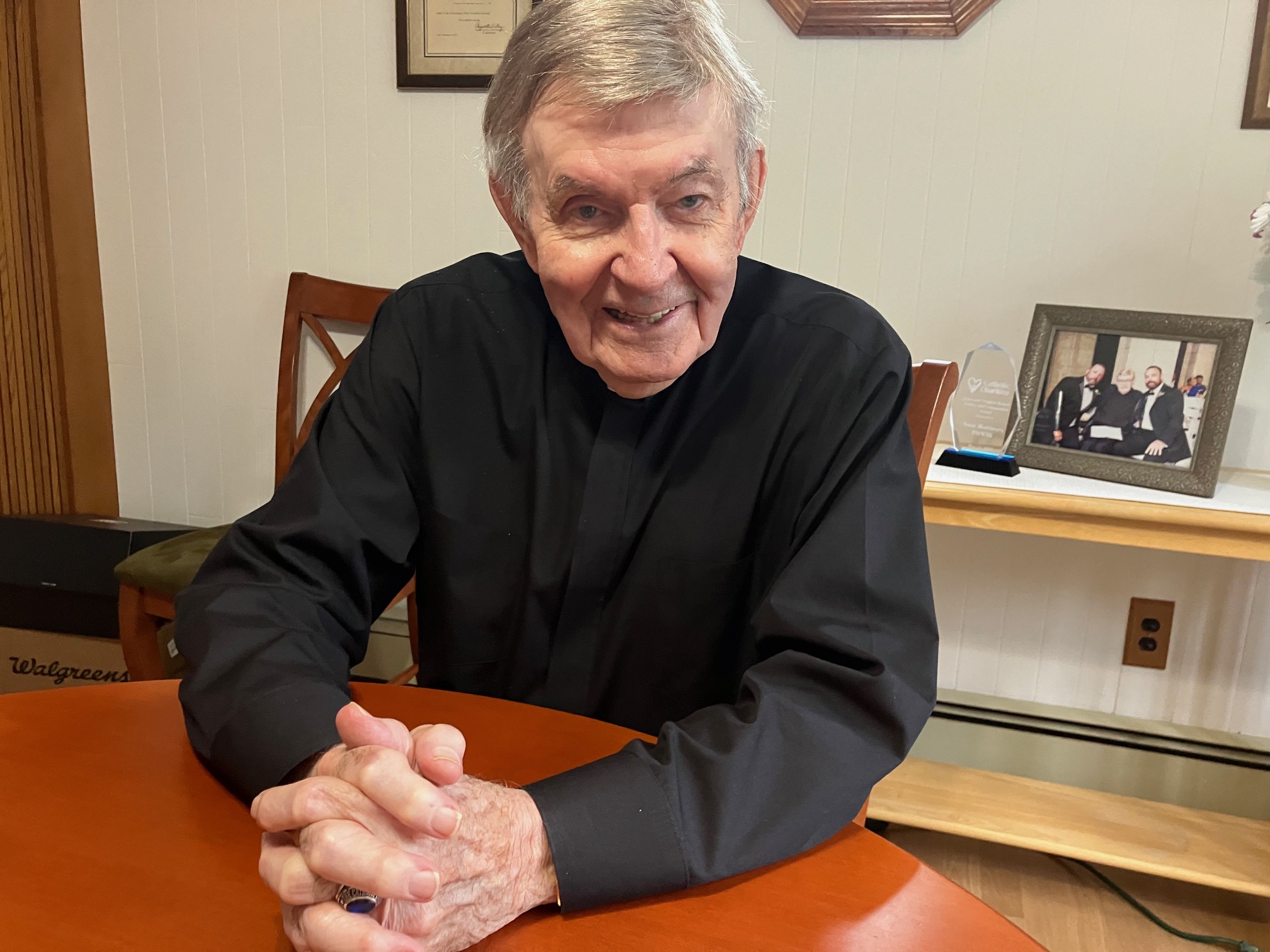 Rev. James Flynn celebrated the 60th anniversary of his ordination on June 9 at St. Matthew parish center in Southborough. (Photo/Thomas Grillo)