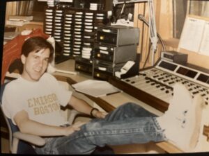 DJ Barry Scott, pictured here in 1984, attended Emerson College and got his start in radio in the 1980s.