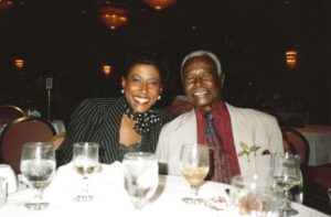 Journalist Carmen Fields with her father Ernie Fields, an accomplished musician and bandleader whose career spanned the eras of jazz, swing, blues, and rock and roll.