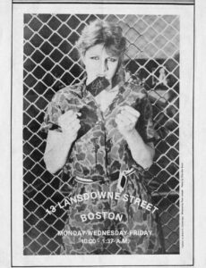 This 1980s ad for the Boston nightclub Spit is emblematic of its punk attitude.